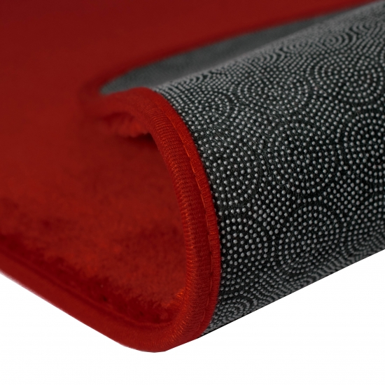 Preview: Badematte Badgarnitur Set 2-teilig waschbar rutschfest in rot