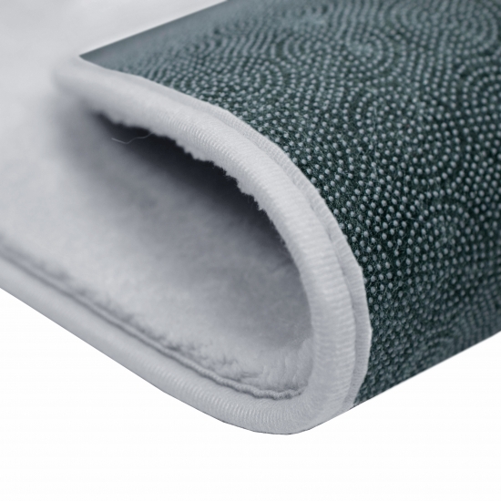 Preview: Badematte Badgarnitur Set 2-teilig Duschvorleger Badteppich waschbar grau