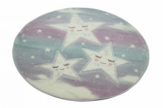 Preview: Spiel Teppich Kinderzimmer Sterne Himmel Wolken Design blau creme Preview: Spiel Teppich Kinderzimmer Sterne Himmel Wolken Design blau creme