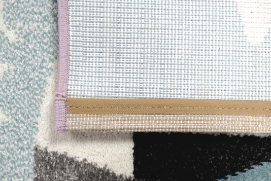 Spielteppich Kinderzimmer Teppich Camping Zelt Bären Berge Wohnwagen Tannen Fluss creme pink grau