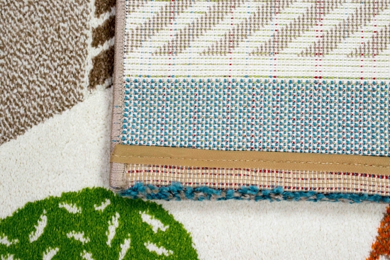 Spielteppich Kinderzimmer Löwe Indianer Zelt Kaktus Zebra creme beige blau braun