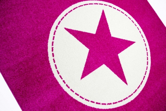 Kinderteppich Spielteppich Kinderzimmer Teppich Stern pink creme