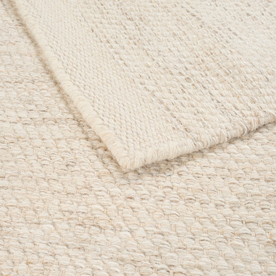 Handgewebter Wollteppich für Wohn- Schlaf- oder Esszimmer - creme-beige
