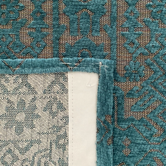 Teppich mit exotischem Flair | orientalisch | petrol gold