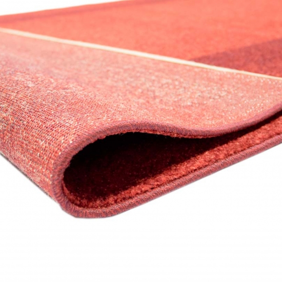 Moderner Teppich Kurzflor Wohnzimmerteppich einfarbig uni rot