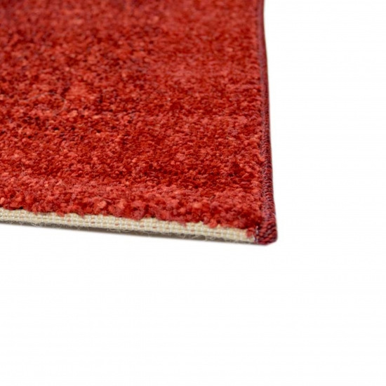 Moderner Teppich Kurzflor Wohnzimmerteppich einfarbig uni rot