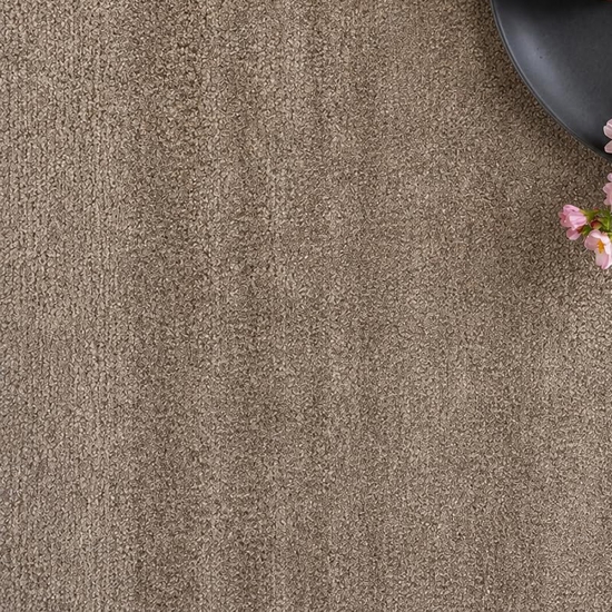 Preview: Moderner Kurzflor Teppich Taupe mit ruhiger Struktur und Wolloptik