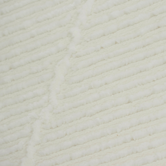 Recycle Wohnzimmerteppich mit weichem Rib Rauten Design in creme