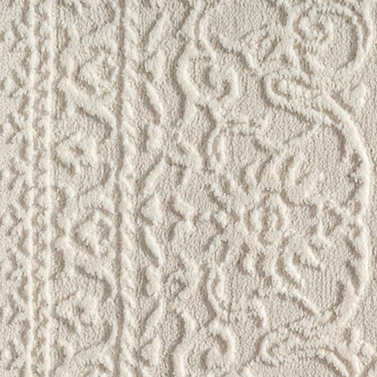 Recycling Teppich Creme Ornament Stil modern Wohnbereich