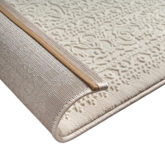 Recycling Teppich Creme Ornament Stil modern Wohnbereich