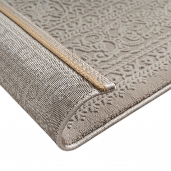 Recycling Teppich Taupe Ornament Stil modern Wohnbereich