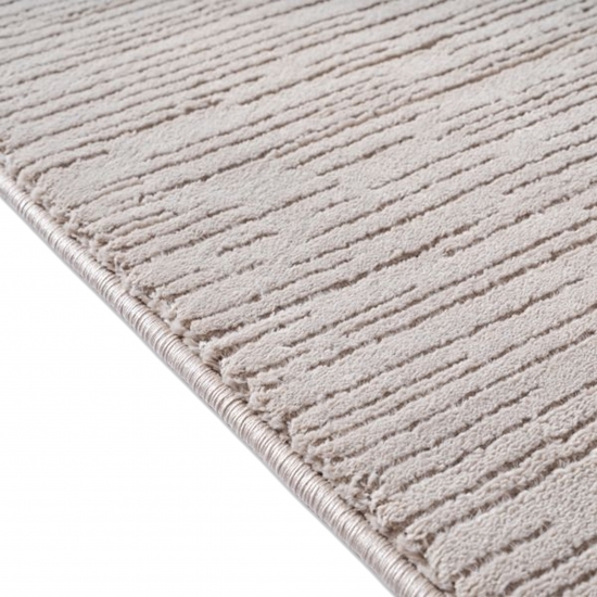 Preview: Stilvoller Teppich mit feiner Struktur und modernem Liniendesign in Beige Preview: Stilvoller Teppich mit feiner Struktur und modernem Liniendesign in Beige