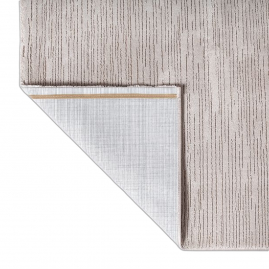 Stilvoller Teppich mit feiner Struktur und modernem Liniendesign in Beige