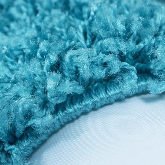 Moderner Hochflor Teppich in Aqua-Türkis – stilvolles Design und angenehme Haptik