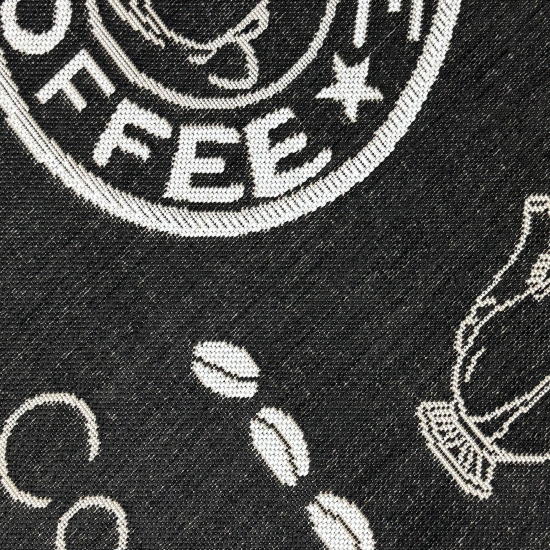 Moderner Sisal Küchenteppich flachgewebter Küchenläufer in Coffee Mocha Espresso schwarz weiß