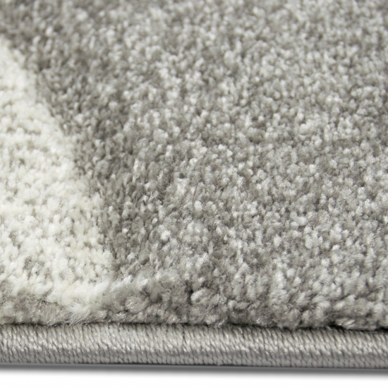 Designer Teppichläufer grau lila creme mit Konturstruktur