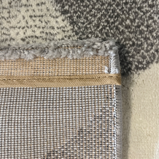 Designer Teppichläufer grau lila creme mit Konturstruktur