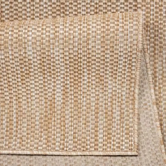 In- und Outdoorteppich Niedrigflor wetterfest einfarbig in Beige