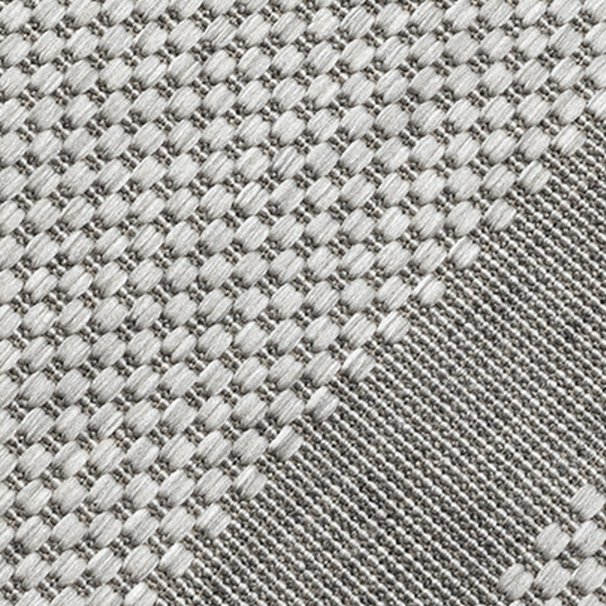 In- & Outdoor Sisal Flachgewebeteppich mit Bordüre in grau