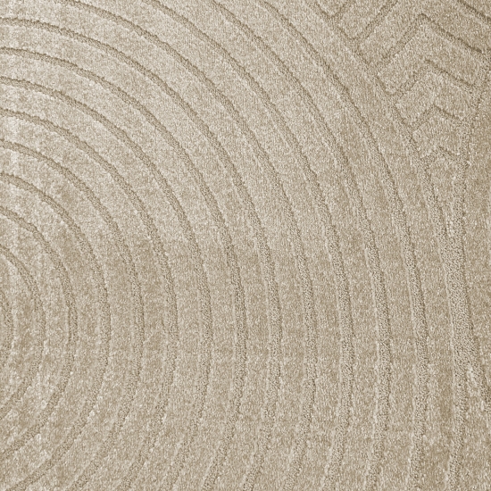 Moderner Teppich mit geschwungenem Muster in beige