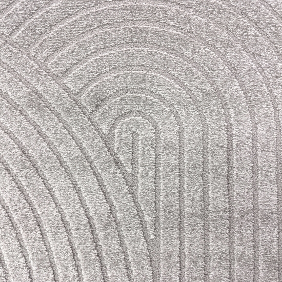 Preview: Design-Teppich mit minimalistischem Bogenmuster in stilvollem Grau Preview: Design-Teppich mit minimalistischem Bogenmuster in stilvollem Grau