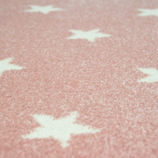 Kinder Spielteppich Stern I rosa I kleine weiße Sternenmuster