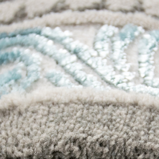 Vintage-Flair Orient Teppich verwaschen in silber-türkis