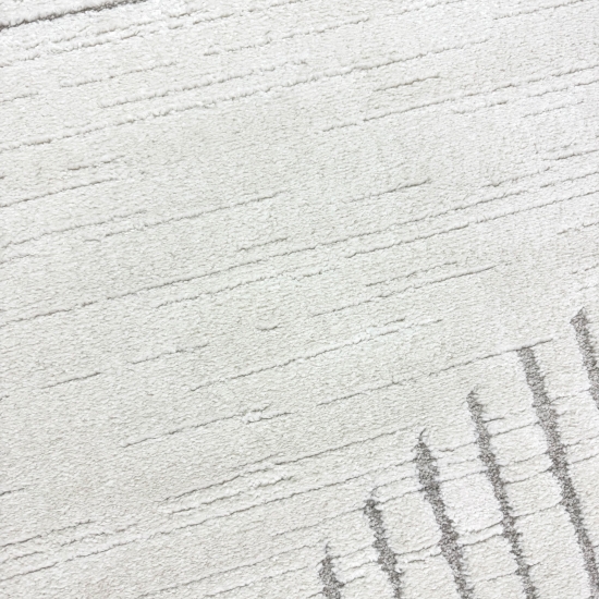 Wohnzimmerteppich Schlafzimmerteppich hoch tief Effekt Kreis Design mit strichen in creme beige