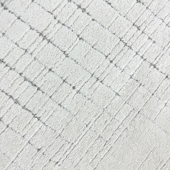 Wohnzimmerteppich Schlafzimmerteppich hoch tief Effekt Kreis Design mit strichen in creme beige