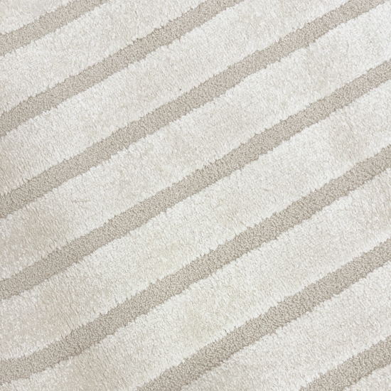 Shape Teppich Schlafzimmer Wohnzimmer Strich Muster allergiker geeignet creme grau