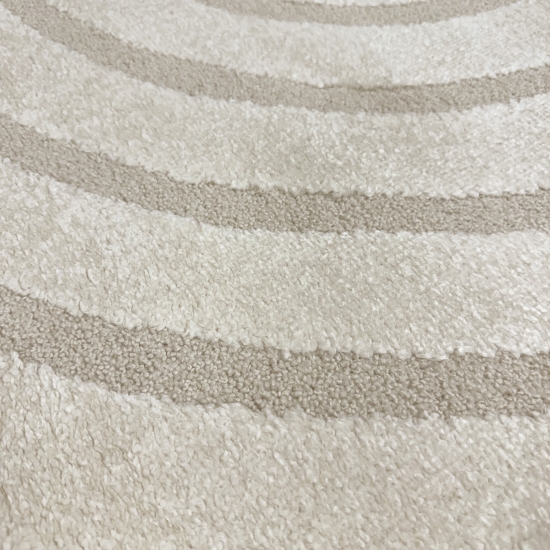 Shape Teppich Schlafzimmer Wohnzimmer Strich Muster allergiker geeignet creme grau