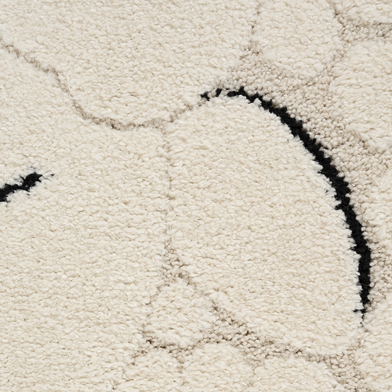 Preview: Kinder- Babyzimmerteppich Spielzimmer mit Schafsmuster schadstofffrei rund in Beige-Braun