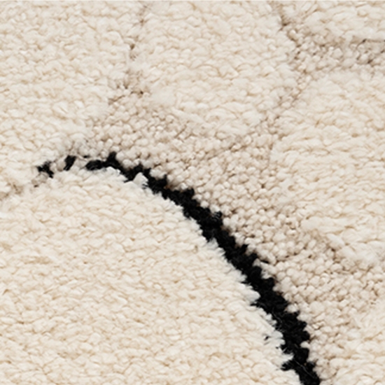 Preview: Kinder- Babyzimmerteppich Spielzimmer mit Schafsmuster schadstofffrei rund in Beige-Braun