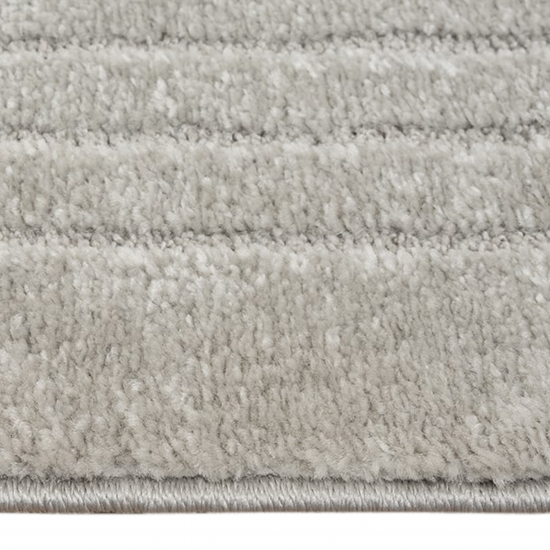 Teppich Wohnzimmer Schlafzimmerteppich mit elegantem Bogenmuster modern in Grau