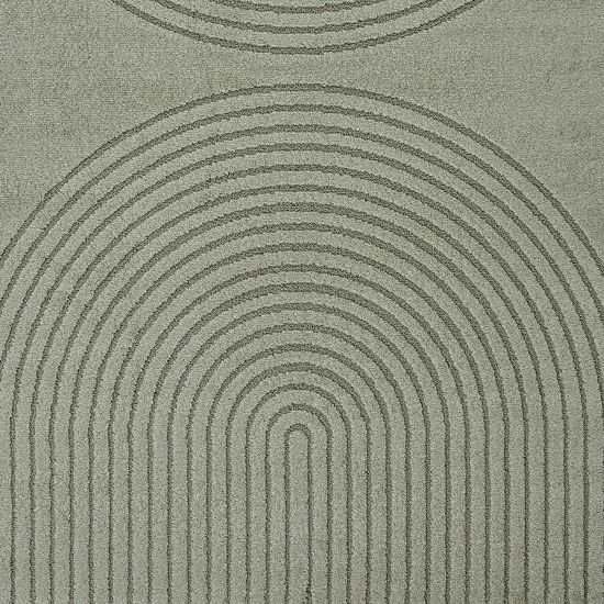 Preview: Designteppich Grün mit 3D-Kreismuster modern und elegant