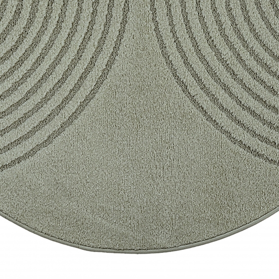 Designteppich Grün mit 3D-Kreismuster modern und elegant