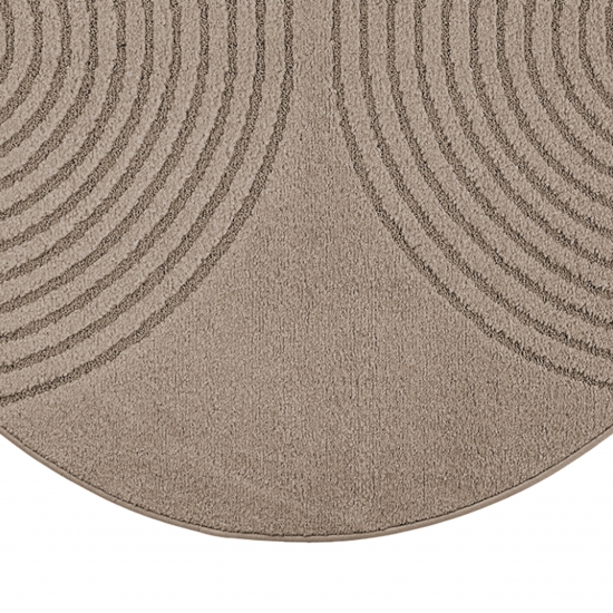 Designteppich Braun mit 3D-Kreismuster elegant und modern