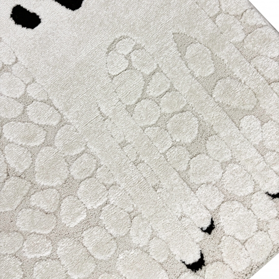 Kinderzimmer Teppich Spielzimmer glückliche Giraffe weich in beige creme schwarz