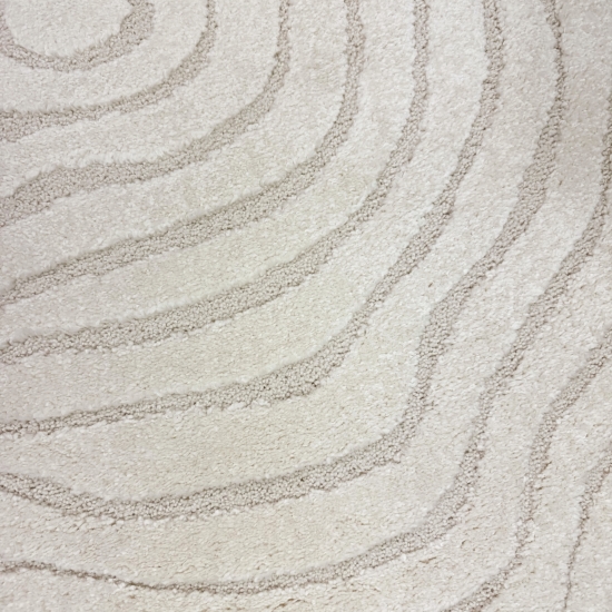 Wohnzimmer- und Kinderzimmerteppich in Beige mit Kreisförmigem Jahresringe Muster