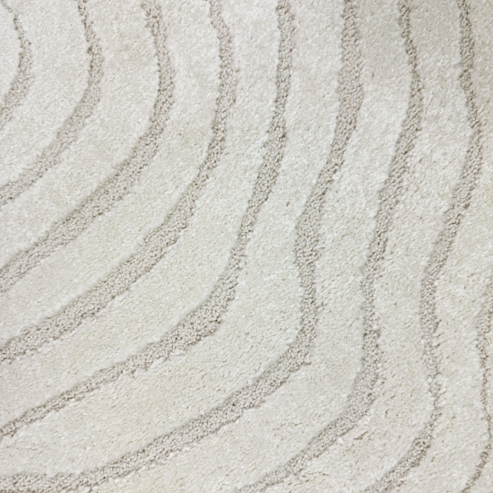 Wohnzimmer- und Kinderzimmerteppich in Beige mit Kreisförmigem Jahresringe Muster