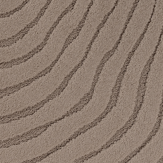 Preview: Runder Designteppich braun mit Wellenstruktur modern & pflegeleicht