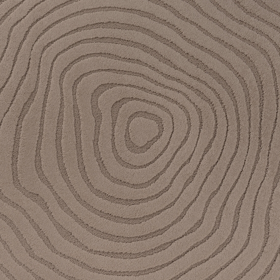 Preview: Runder Designteppich braun mit Wellenstruktur modern & pflegeleicht