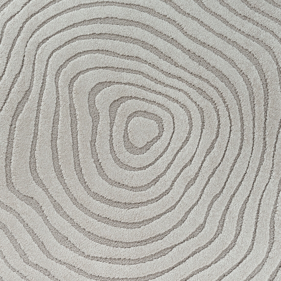 Preview: Runder Designteppich grau mit Wellenstruktur modern & elegant