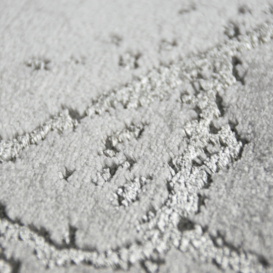 Teppich Marmor Muster mit Glanzfasern grau silber