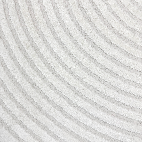 Moderner Wohnzimmerteppich mit elegantem Kreismuster in creme
