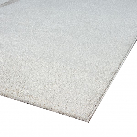 Preview: Minimalistischer Teppich Hoch-Tief-Effekt im abstrakten Muster in creme