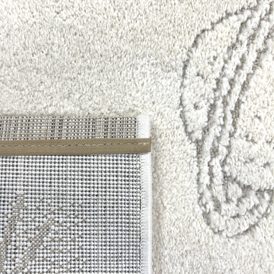 Abenteuerlicher Kinderteppich Raumschiffen Planeten Sterne in creme grau beige