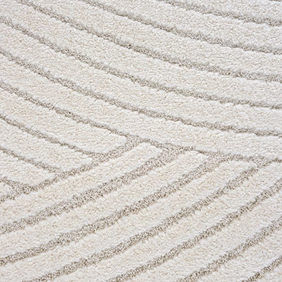 Preview: Moderner Teppich Weich, Pflegeleicht & Stilvoll mit Hoch-Tief-Wellenmuster in creme Preview: Moderner Teppich Weich, Pflegeleicht & Stilvoll mit Hoch-Tief-Wellenmuster in creme