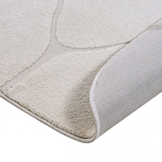 Teppich Wohnzimmer Höheneffekt im abstrakten Muster in creme