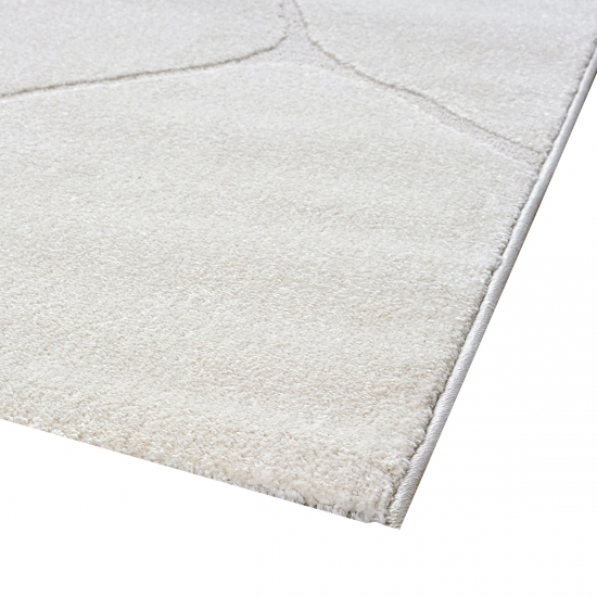 Teppich Wohnzimmer Höheneffekt im abstrakten Muster in creme